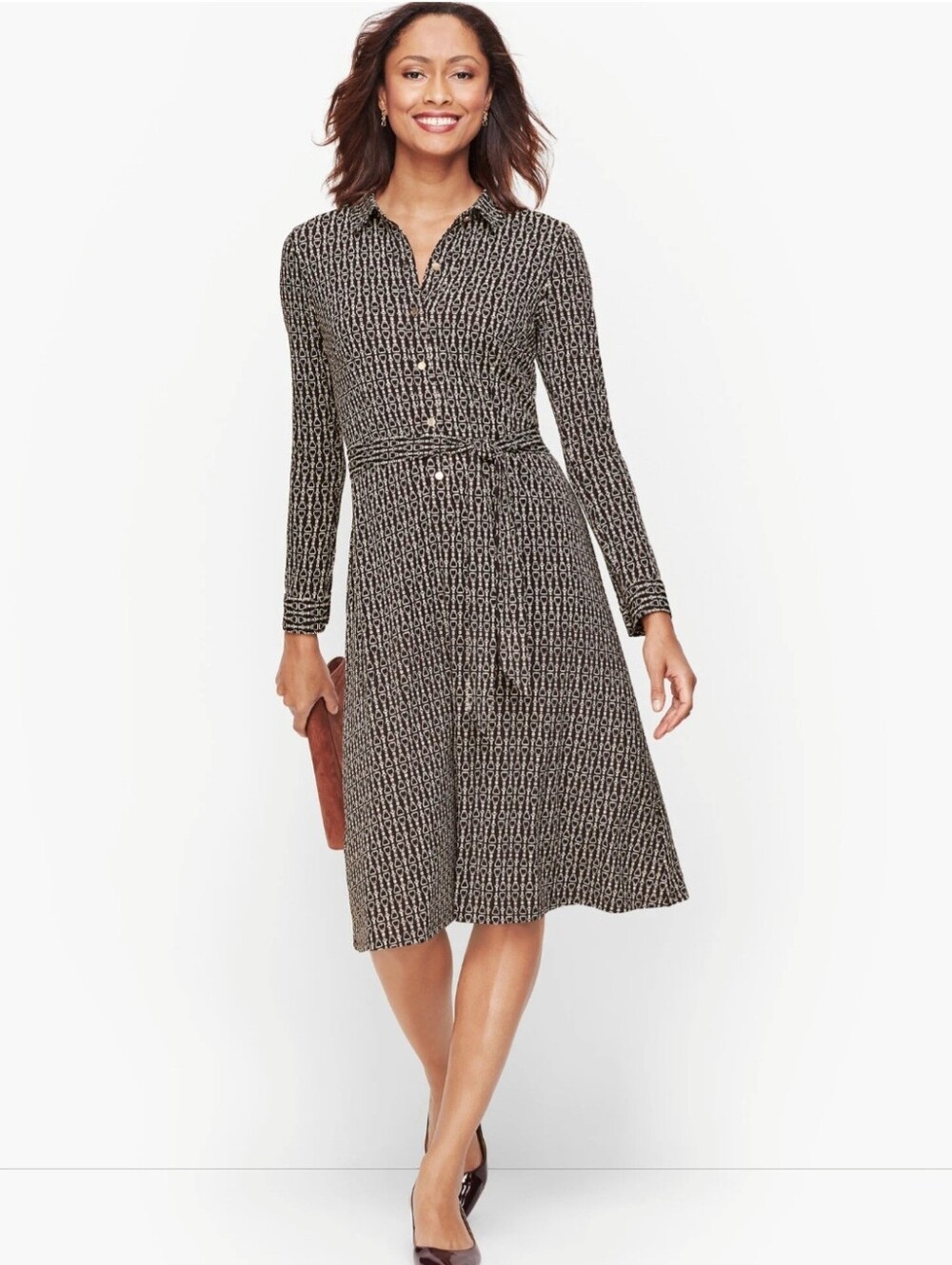 ✨ Talbots Equestrian Print Jersey Shirtdress — Size Small ✨